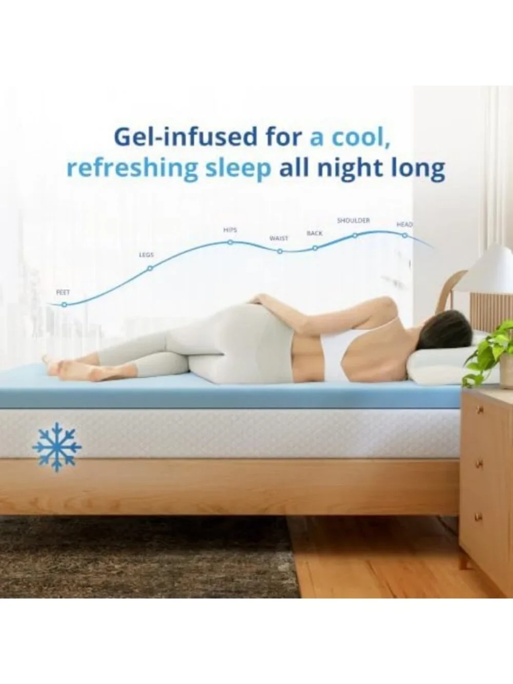 3-Inch Cooling Gel Infused Full Memory Foam Mattress Topper for Comfort